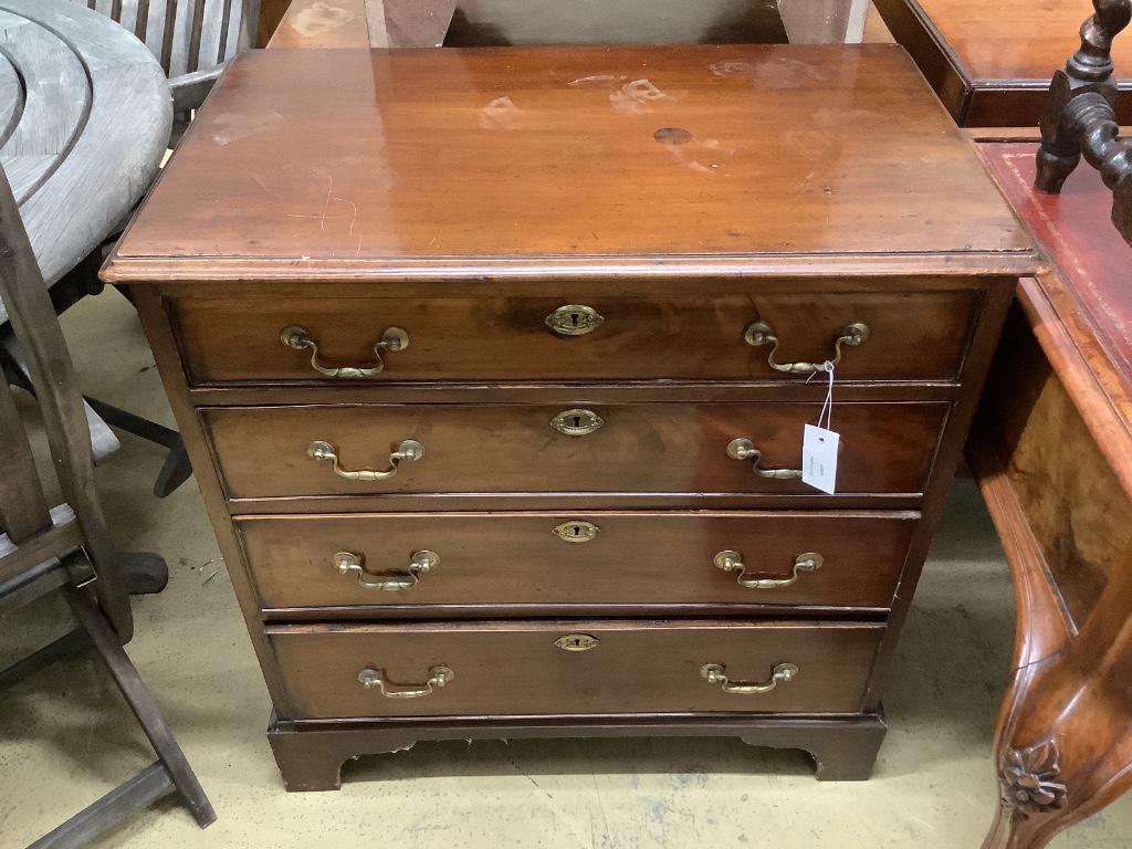A small George III mahogany four drawer chest, width 78cm, depth 46cm, height 81cm